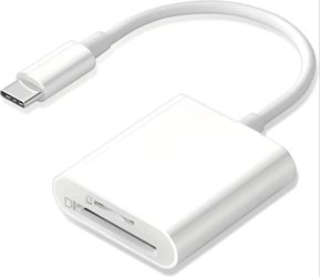 Brand new USB C SD Card Reader, Type C SD Card Reader, Supports SD and MicroSD Memory Card Adapters for iPhone 15 16/iPad/MacBook/Mac, Trail Camera Vi
