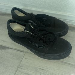 Vans Old Skool Men’s Size 8.5 Women Size 10 Shoes Black Lace-Up Low Top Skateboard Sneakers
