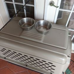 Large Dog Cage With Bowls