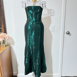 Jessica McClintock shimmery mermaid Emerald prom dress vintage  Size 1 