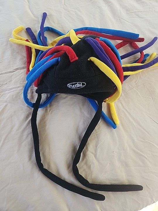 Mental Ski Helmet Cover Rasta Rainbow Dread Pattern Vintage Ski Wear