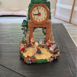 Disney Seven Dwarfs Pendulum Clock No Box