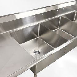 102 in Stainless Steel 3 Compartment sink NSF C3T182412-24LR