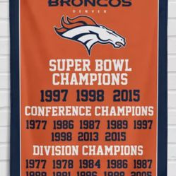 Denver Broncos Championship 3’x5’ Flag Mancave Banner Gift