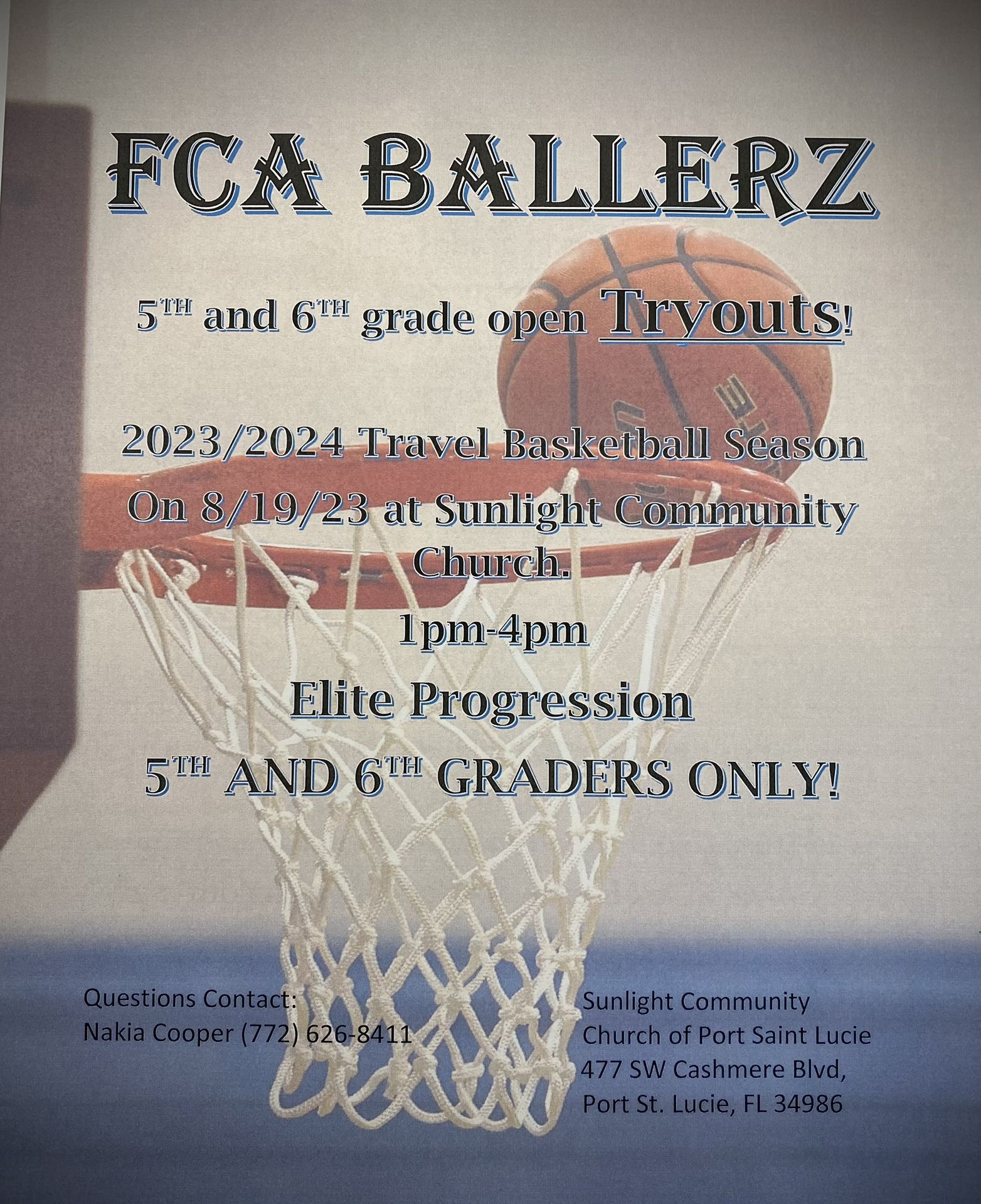 FCA Travel Team Tryout