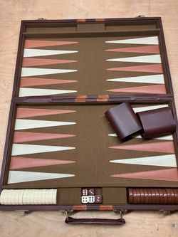 Vintage Leather Backgammon Set