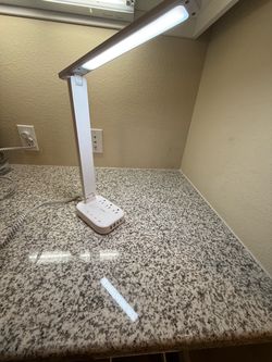 LED Desk Lamp with Power Strip Base