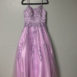 Prom Dress Purple Long Spaghetti Strap Size 8