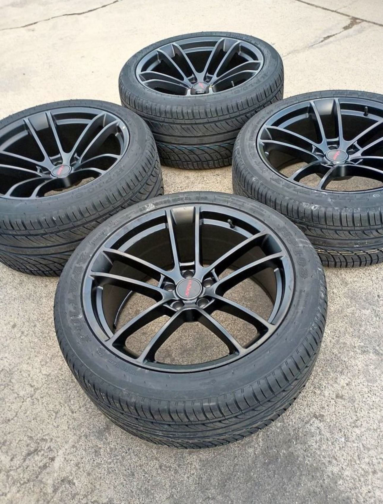 20x9.5 20x11 SRT Hellcat Matte Black Wheels 5x115 Charger Challenger Chrysler 300 Wheels and Tires