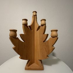 Candelabra Danish Natural Wood Christmas Tree Candle Holder 