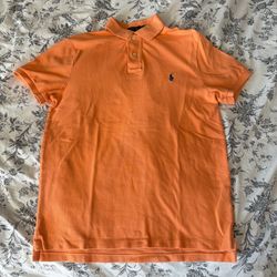Polo Ralph Lauren Polo Shirt Mens Medium Orange Short Sleeve