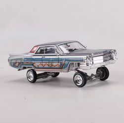 97 M 1:64 1964 Cadillac Coupe DeVille Lowrider Diecast Silver