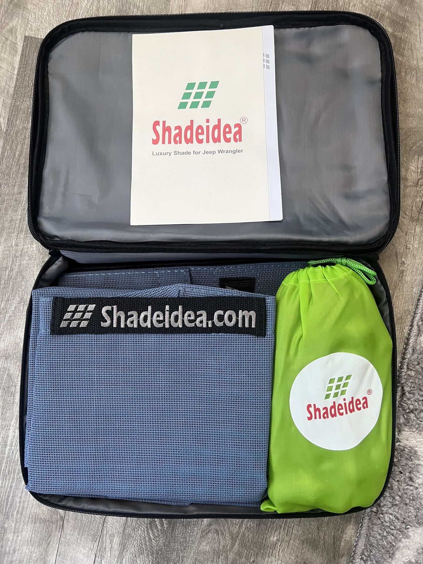 Shadeidea cover for Wrangler JLU in Steel Blue