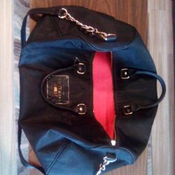 Victoria's Secret Duffle Bag Black With A Red Inside