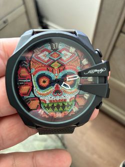 Ed Hardy  Sugar Skull Watch Black Mesh Band