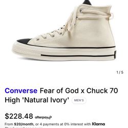 Converse Chuck Taylor All-Star 70 Hi x Fear Of God Natural size 7