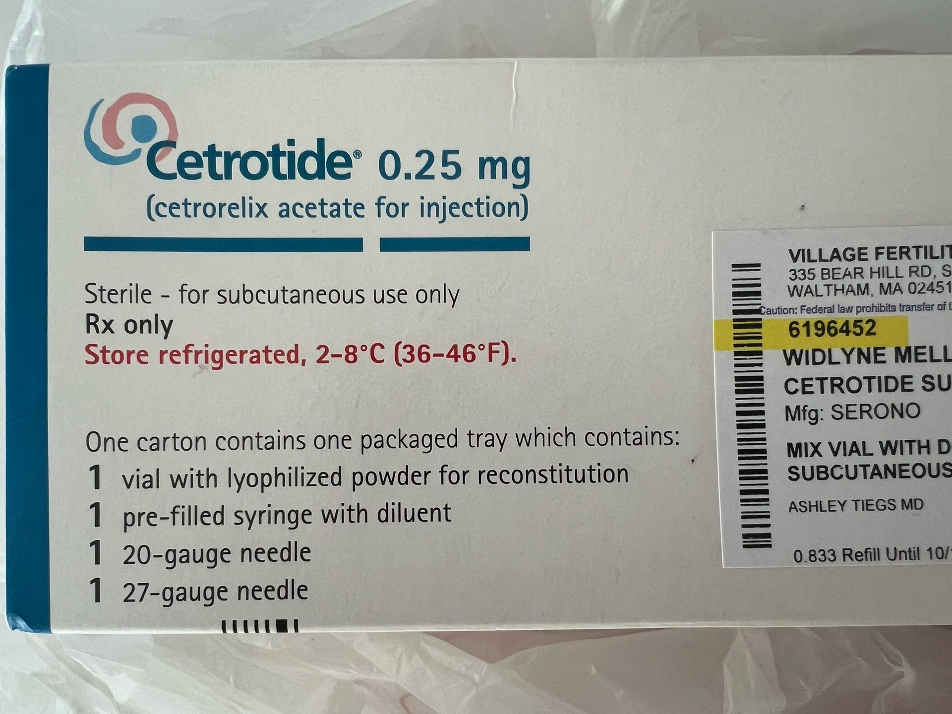Cetrotide Injection $200