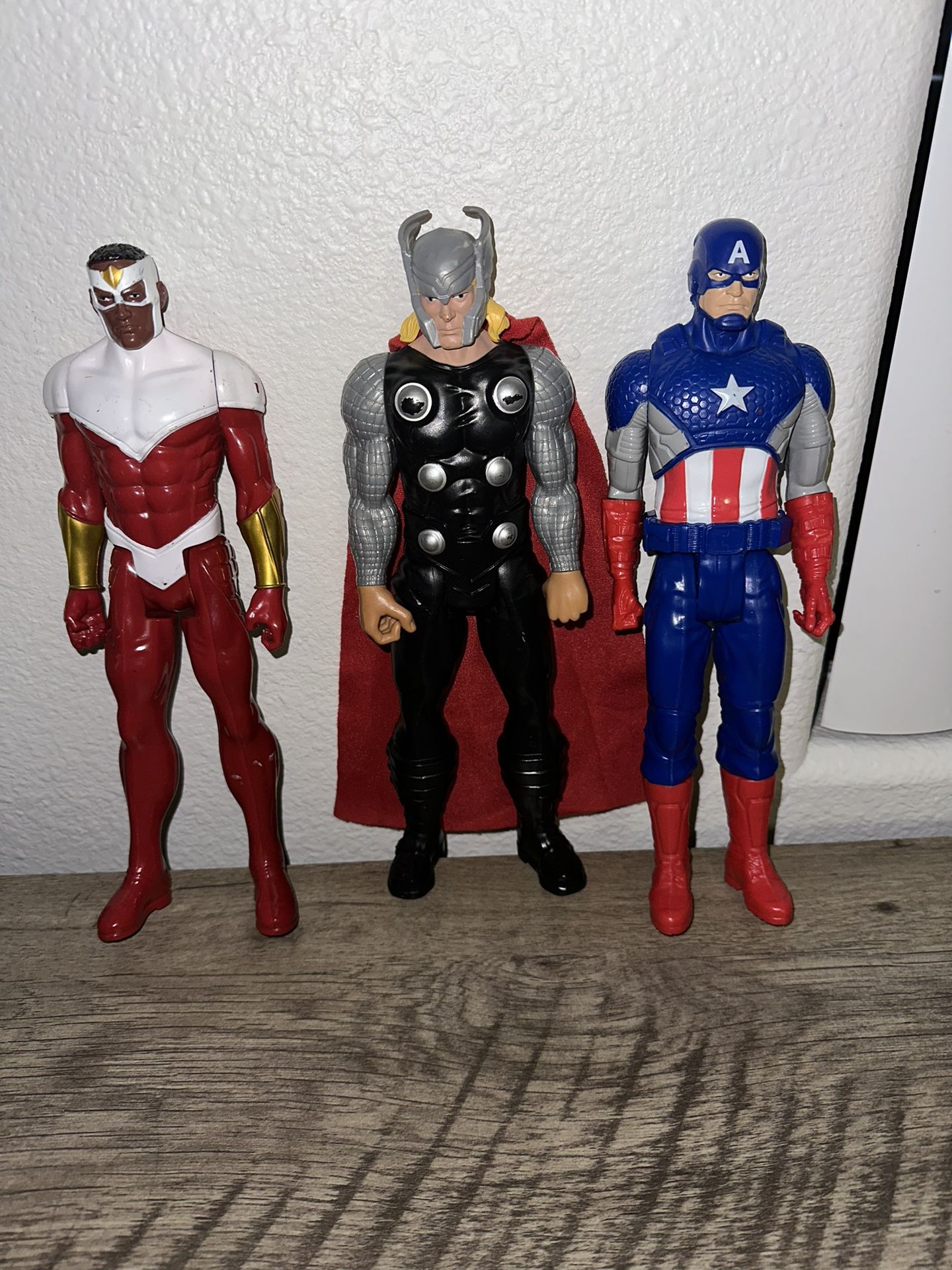 Marvel action figures - captain America , flacon & thor
