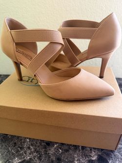 City Classified Nude Pointed-Toe Heels