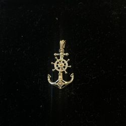 14k Solid Anchor Pendant