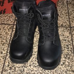 Work Boots Hytest Steel Toe Size 8 Woman New 