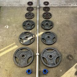 Olympic Weights, 7-ft Olympic Bar, Locking Collars
