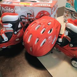 HALO Rise Above Jr. Roller skates and helmet
