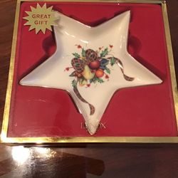 New Lenox Christmas Star Shaped Serving Dish 