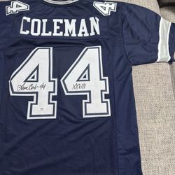 Lincoln Coleman Signed Autograph Custom Jersey - PSA Coa Sticker Only - Dallas Cowboys 