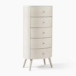 West Elm White Bedroom Set: Queen Bed, 2 Dressers, & Nightstand