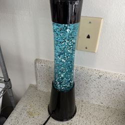Blue Glitter Lamp