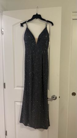 Sherri Hill gray beaded formal/prom dress
