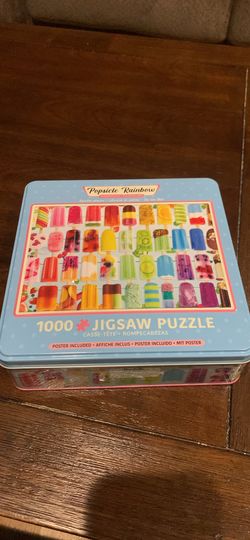 Popsicle Rainbow 1,000 piece jigsaw puzzle w/poster Eurographics 19 1/4 X 26 5/8