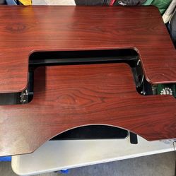 Halter Height Adjustable Desk Sit / Stand Desktop (Cherry) 