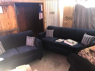 Brand New Navy Blue 2 Piece Sofa Set