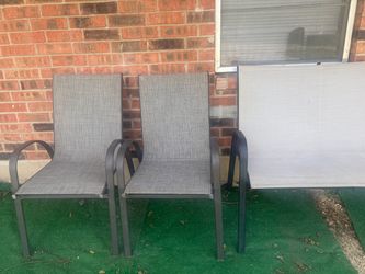Outdoor Patio Chairs Set of 2 and full bench