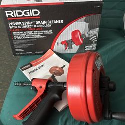 RIDGID Power Spin Drain Cleaner With Auto Feed Technology Clears Three-Quarter To One And A Half Drain Lines