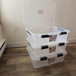 3 Clear Plastic Containers 