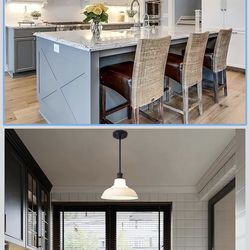 Milk Glass Pendant Lights – Kitchen Island – Set of 2 – New Open Box – $50