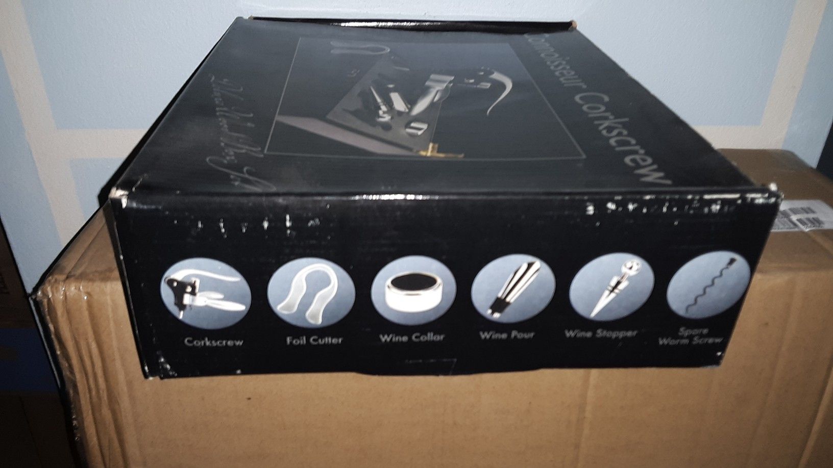 Wooden Box Set Corkscrew