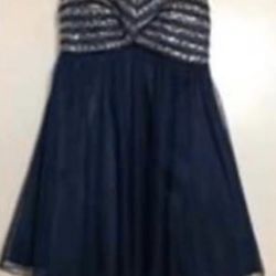 Navy Blue Strapless Dress from Windsor