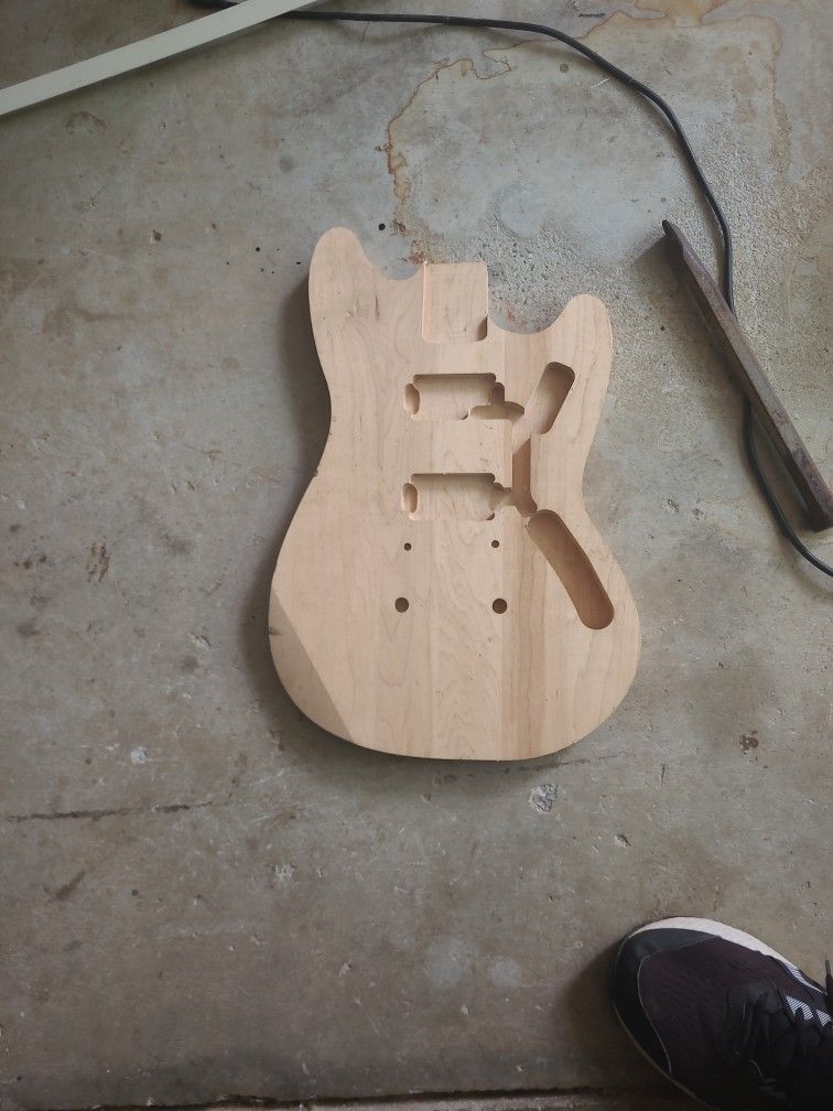 Solid Oak Electric Guitar Body