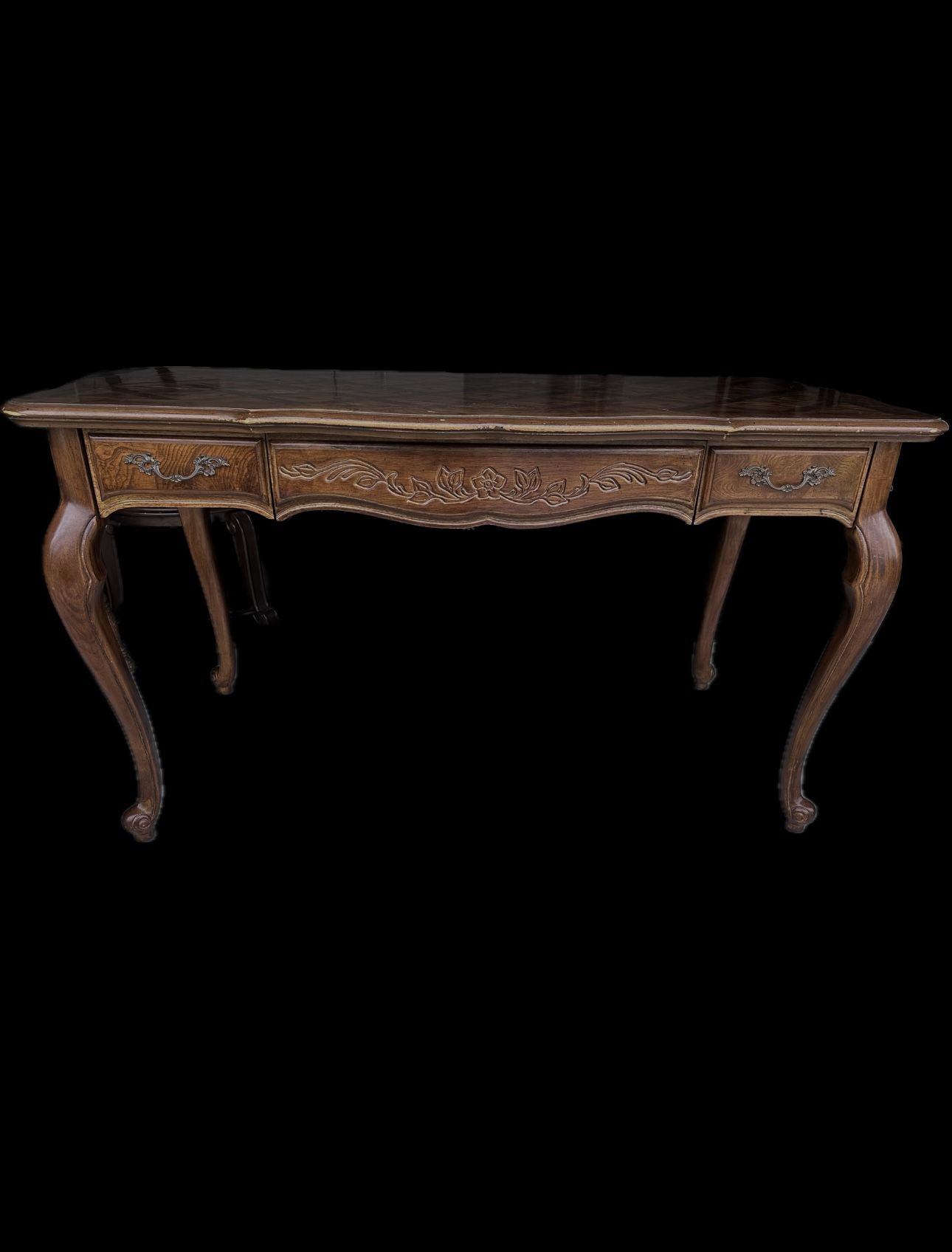 20th Century French Provincial Style Parquetry Top Writing Desk