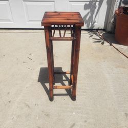 Vintage Bamboo Plant Stand Or Accent Table 