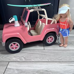 Large Size Doll And Jeep