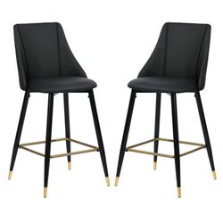 Homy Casa Smeg  26"Modern PU Bar Stool, Black,Open Box