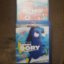 Brand New 2 Movies Finding Nemo & Finding Dory BluRay + DVD