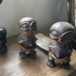 Original West African Art - Set Of Two Wood Figures