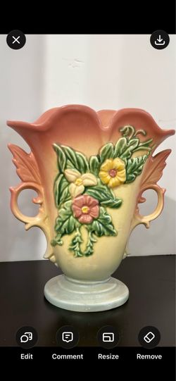 Vintage Hull Art Pottery Wildflower W-9 Double Handle Vase Pink Floral