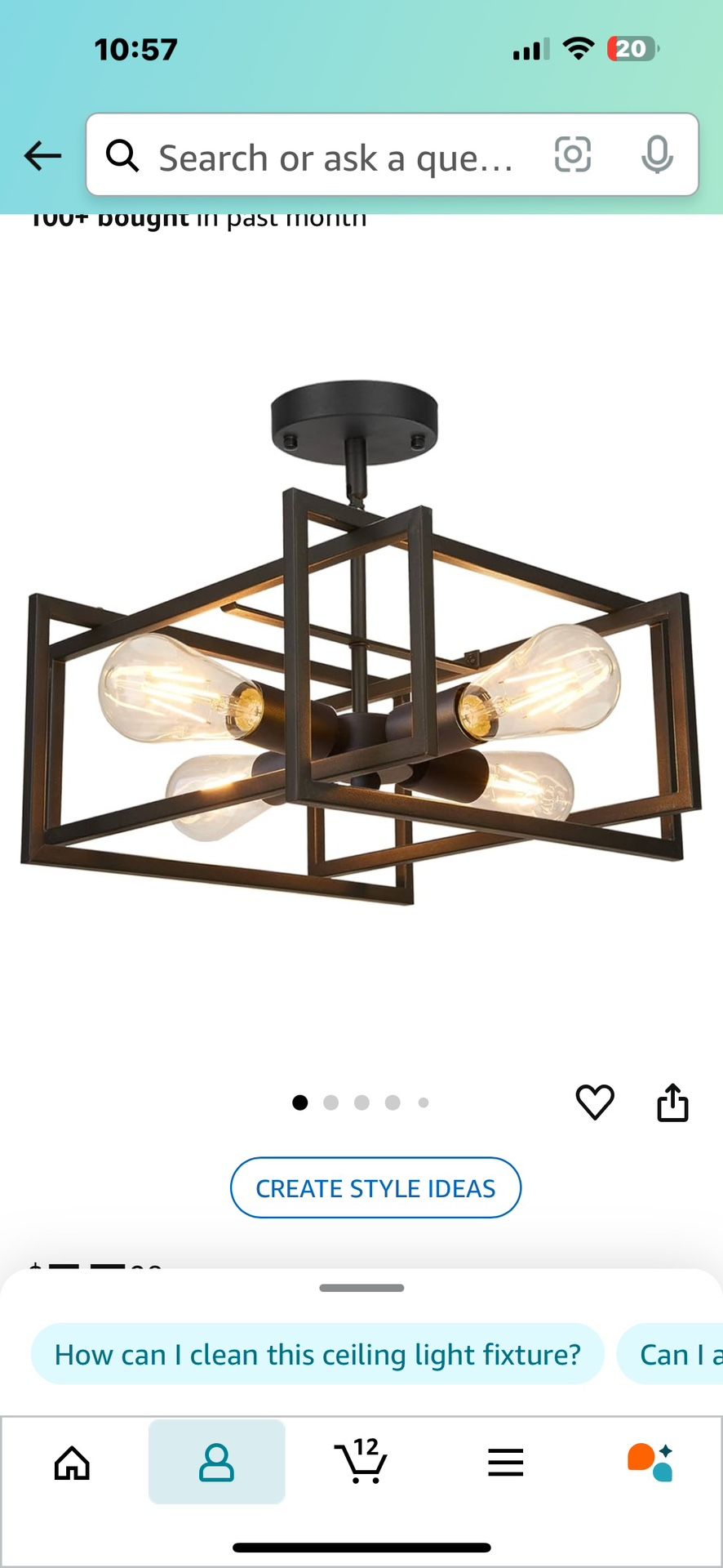 Modern Black Light Fixture